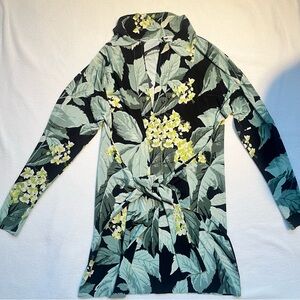 Norma Kamali Tropical Front Tie Shirt Dress